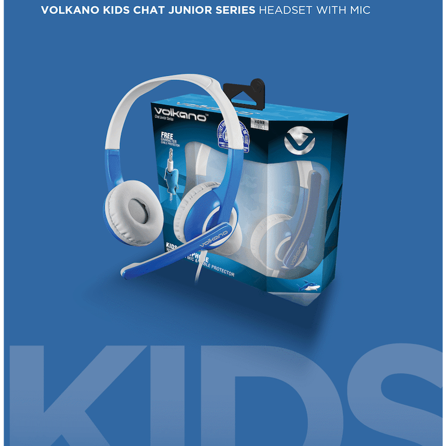 Volkano Kids Chat Junior series headset with mic - Blue