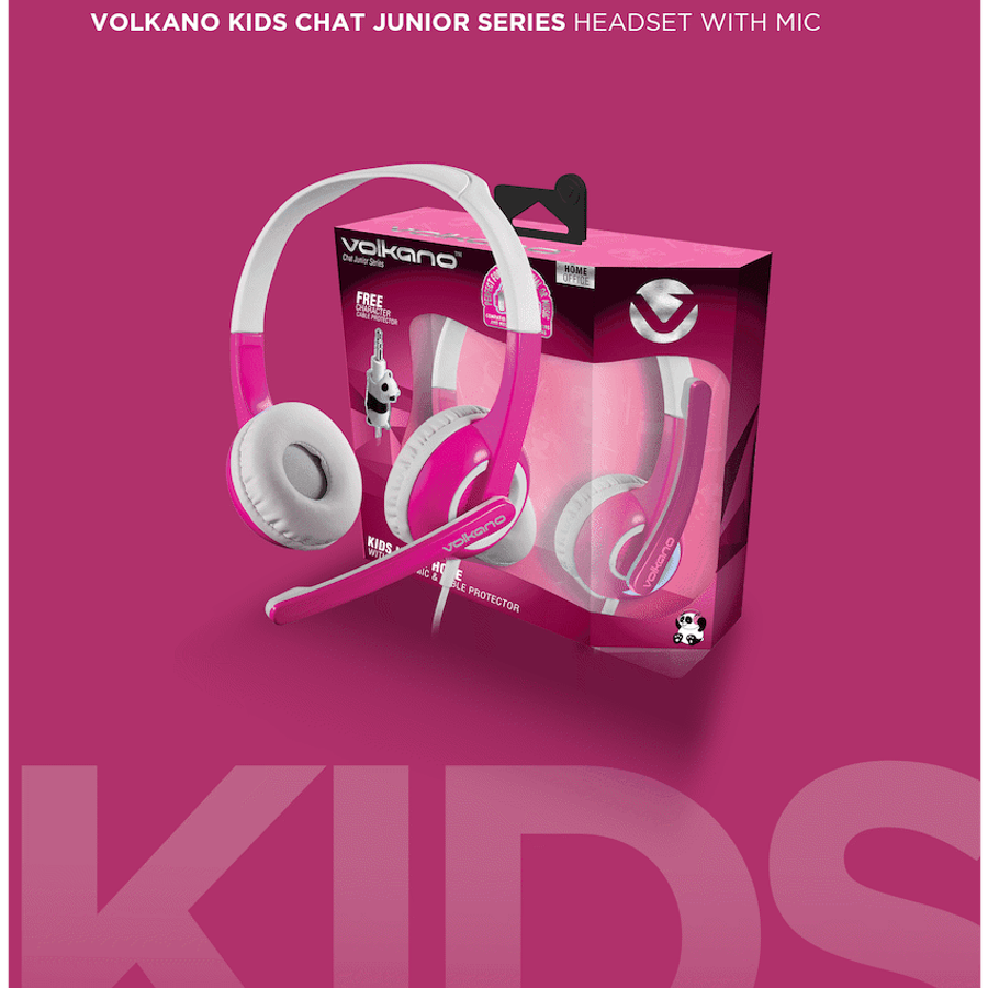 Volkano Kids Chat Junior Series Headset with Mic - Pink