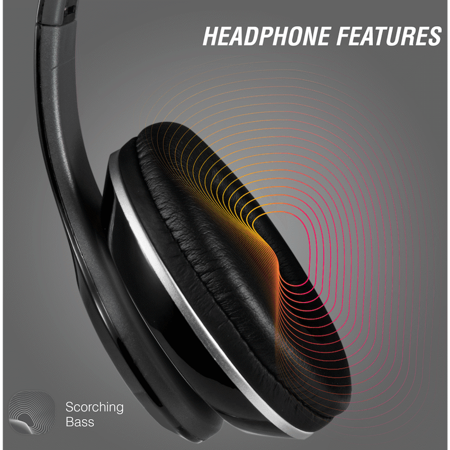 Volkano Falcon Headphones with Microphone - Black