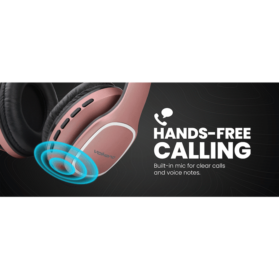 Volkano Phonic Series Bluetooth Full-Size Headphones - Rose Gold