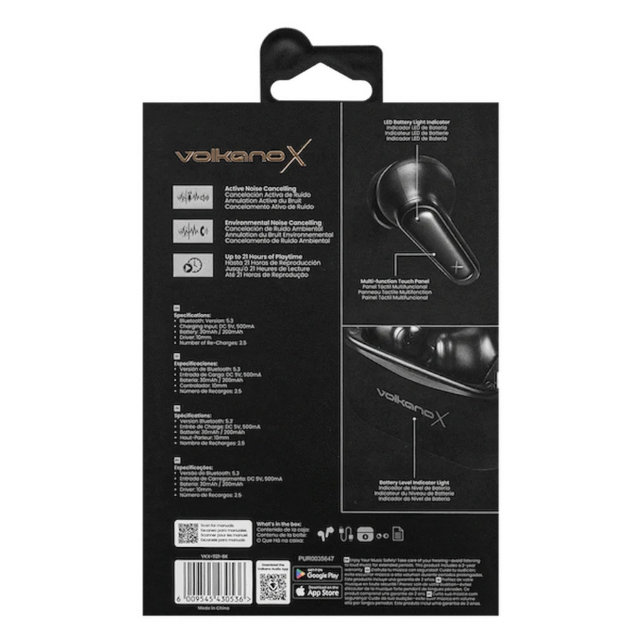 VolkanoX VXT100S TWS Earphones - Black