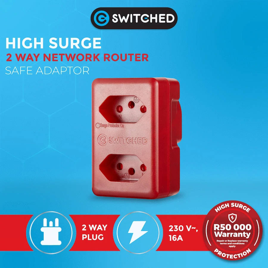 Switched 2-way High Surge Protection Network Router Safe Adaptor 230v-16A
