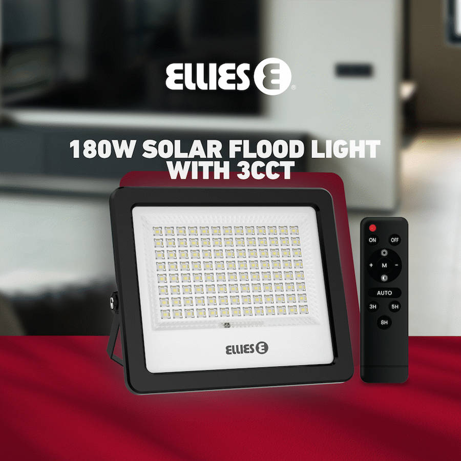 Ellies Nebula Series 180W Solar Flood Light  with 3CCT -BK