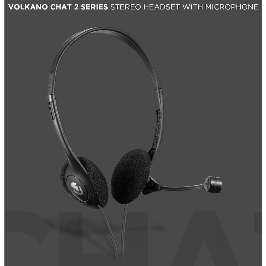 Volkano Chat 2 Stereo Headset with Boom Microphone