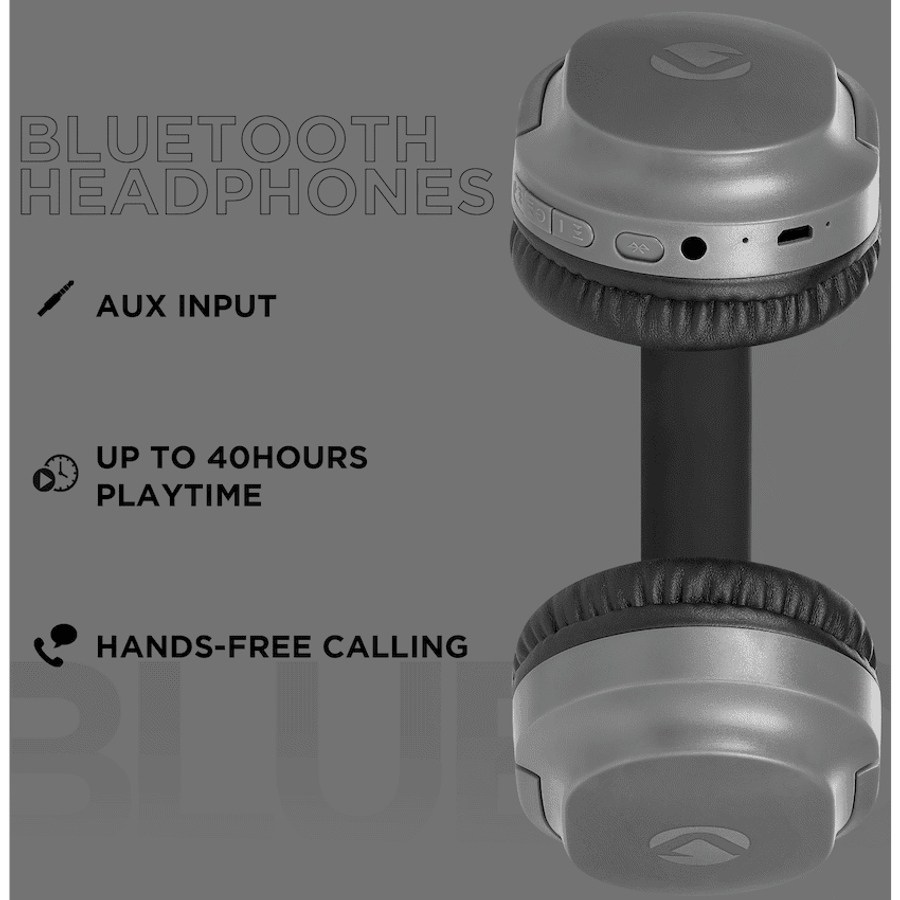 Volkano Pebble Series Bluetooth Headphones - Dark Grey