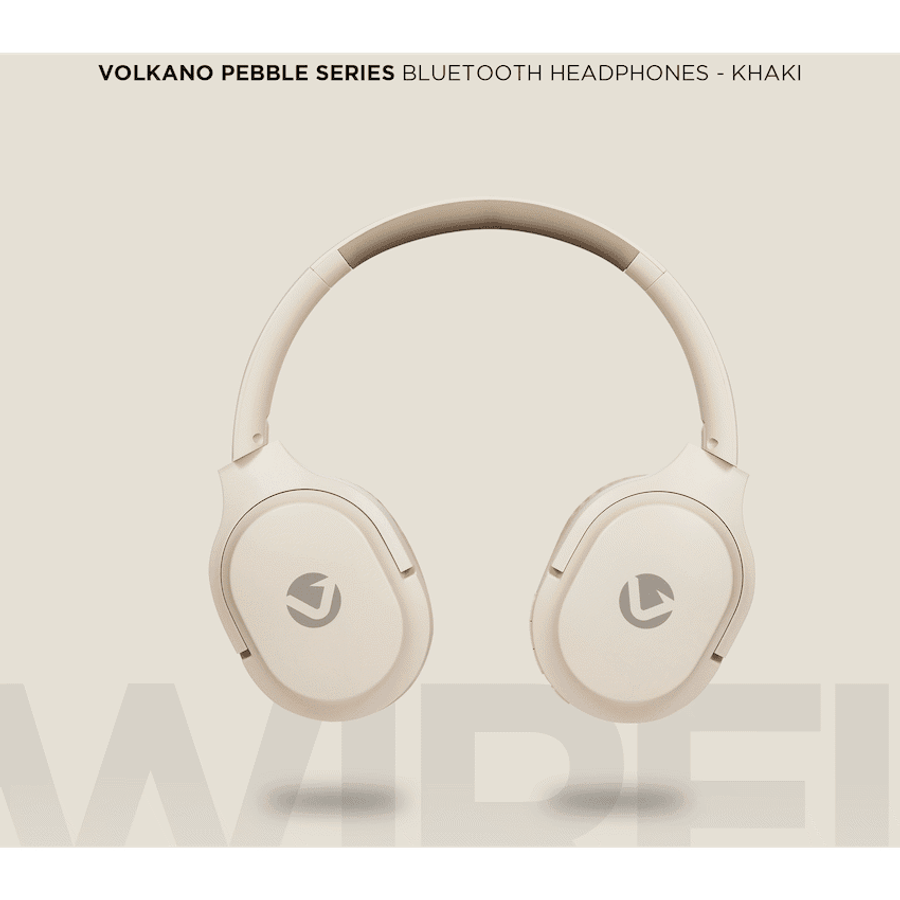 Volkano Pebble Series Bluetooth Headphones - Khaki