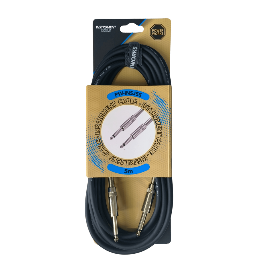 PowerWorks PW-INSJ5S 5M Instrument Cable-Silver Monojack