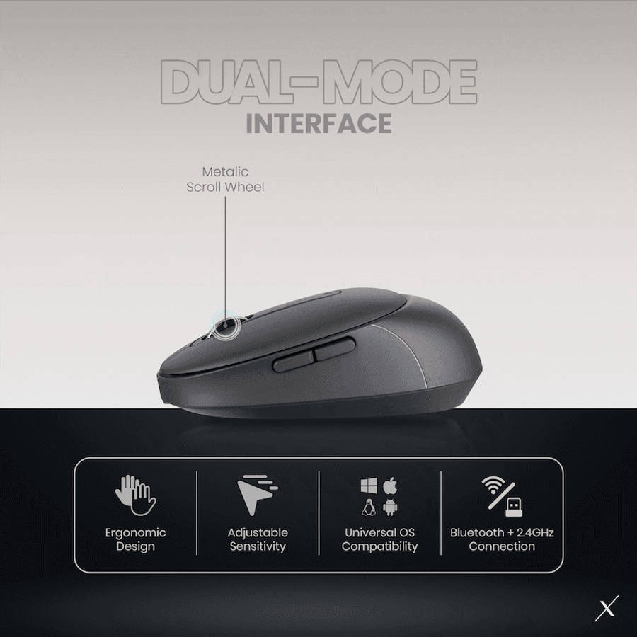 VolkanoX Crater Bluetooth Wireless Mouse - Graphite