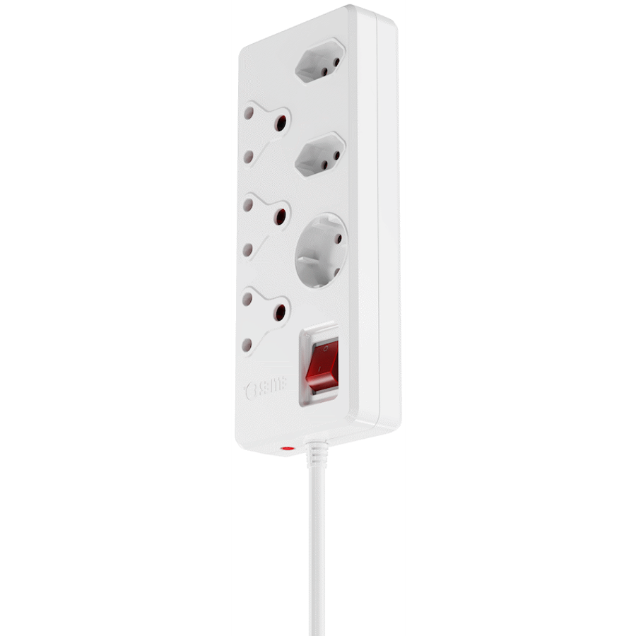 Ellies 6 way High Surge Multiplug 0.5M - WT