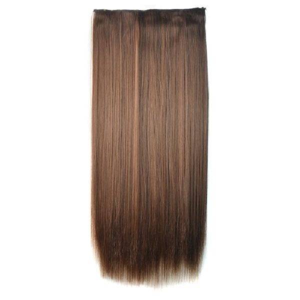 10 Piece Straight Long 55-60cm Full Head Clip-on Hair Extensions XXL - 4-30 Chestnut Brown Mix Strai