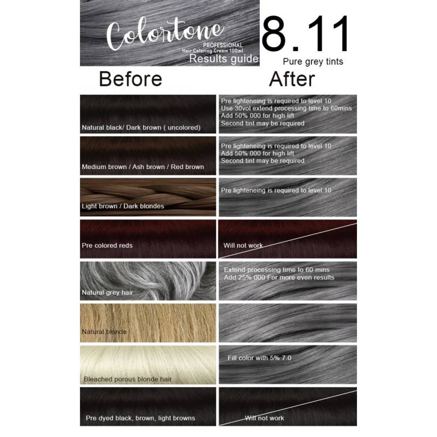Colortone Professional Hair Dye Tint Double Coverage Coloring Cream - 6.2 Anti-red high lift chocola