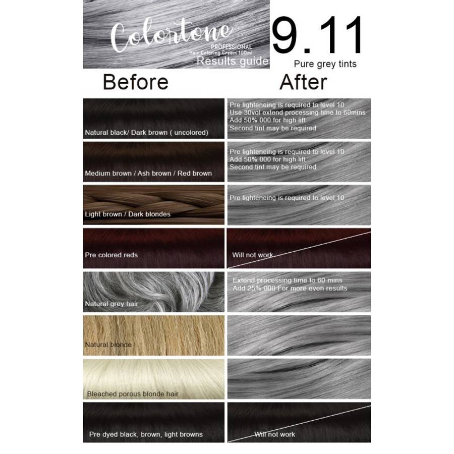 Colortone Professional Hair Dye Tint Double Coverage Coloring Cream - 6.2 Anti-red high lift chocola