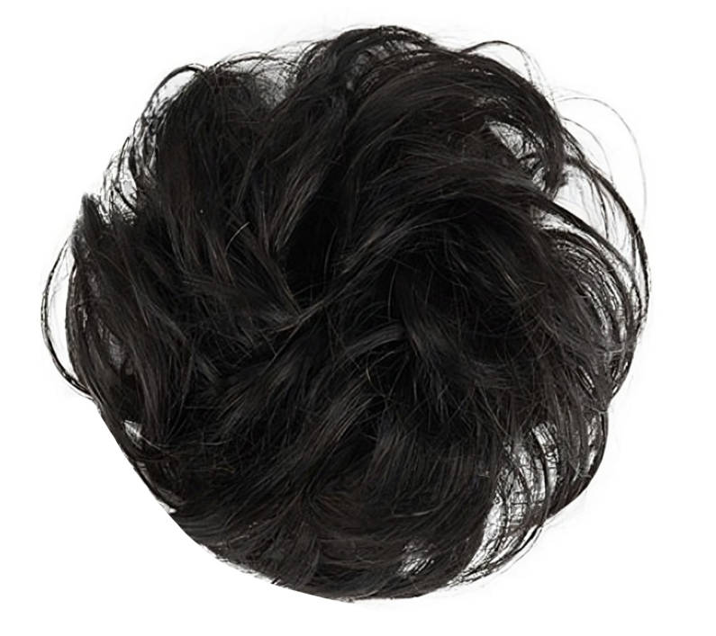 XL 100% Brazilian Remy Human Hair Scrunchie - 1b Natural Black