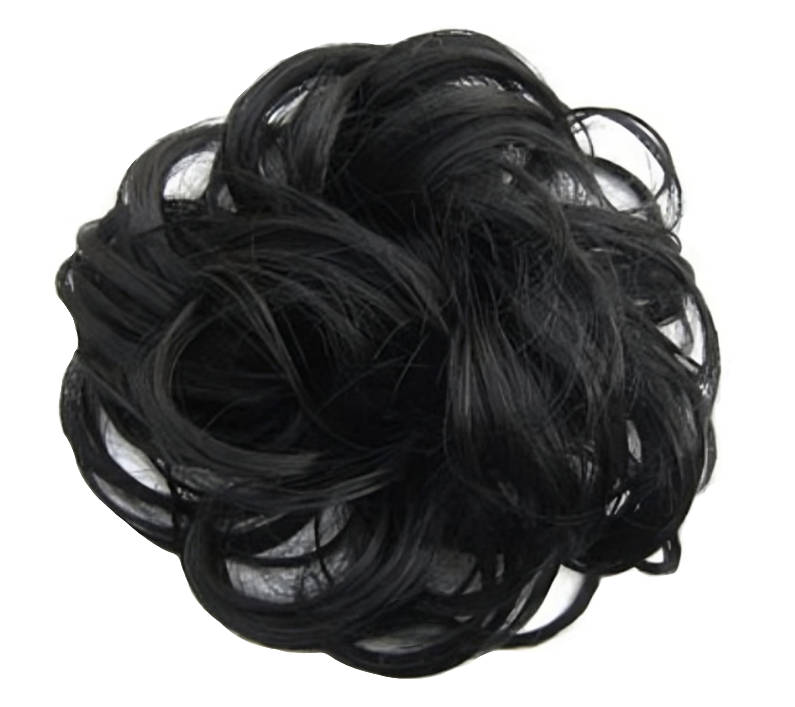XL 100% Brazilian Remy Human Hair Scrunchie - 1 Jet Black
