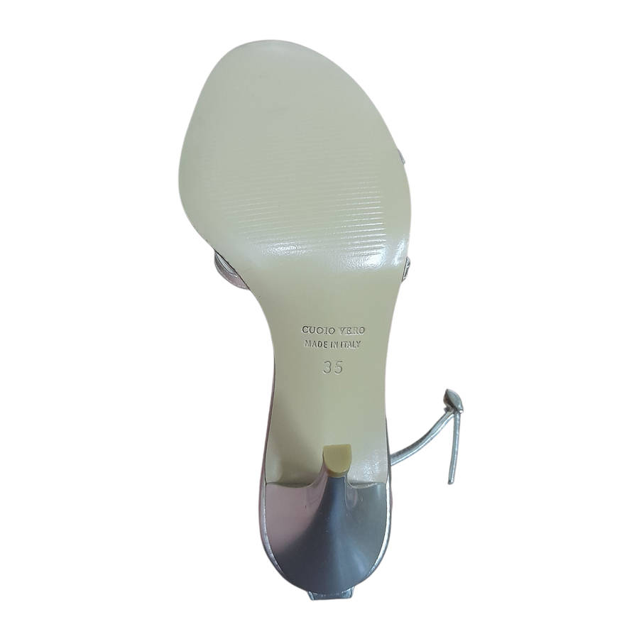 Ankle Lace Laminato Argento