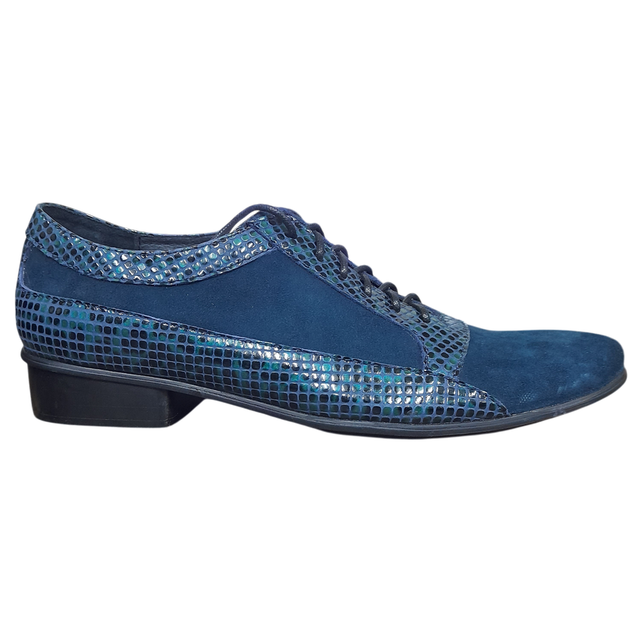 Blue Suade and Scale Smart-Wear Sneakers