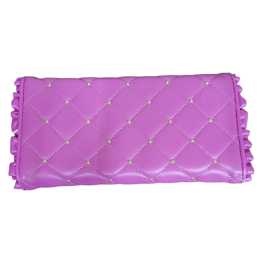 Pink and Gold Diamond Studded Clutch Purse