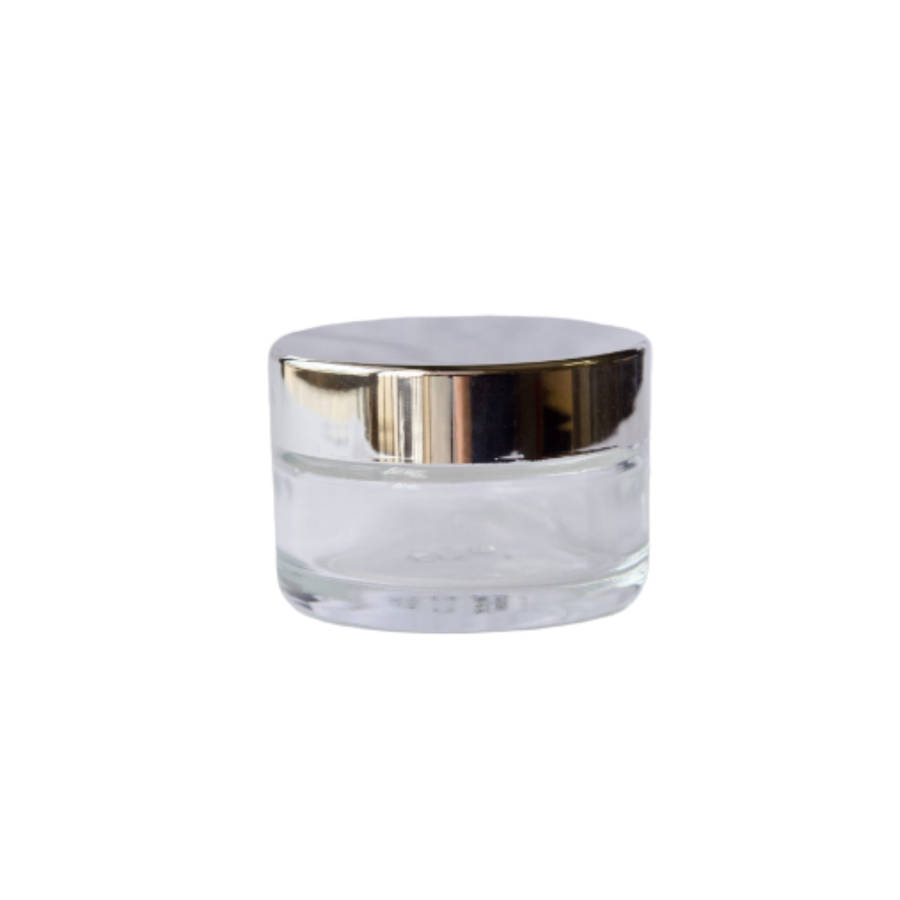 Glass Cosmetic Jar with Silver Lid - 50ml