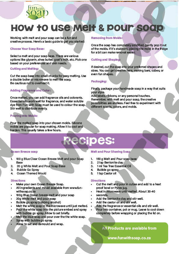 Downloadable: How to Use Melt & Pour Soap with Recipes