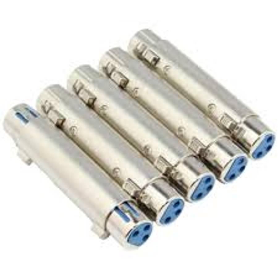 5 Pcs XLR 3Pin Joiner Extender Female to Female