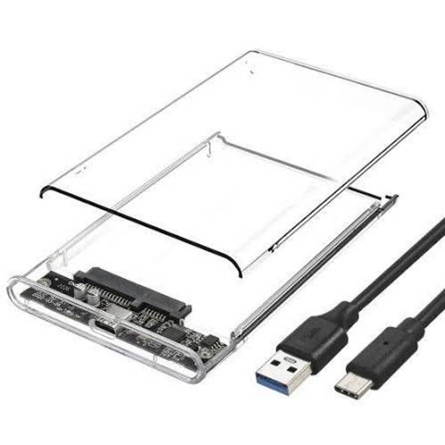 5Gbps USB 3.1 /USB C Transparent 2.5-inch Hard Drive Enclosure Tool Free