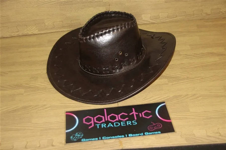 Dark Brown Faux PU Leather Cowboy Sheriff Hat