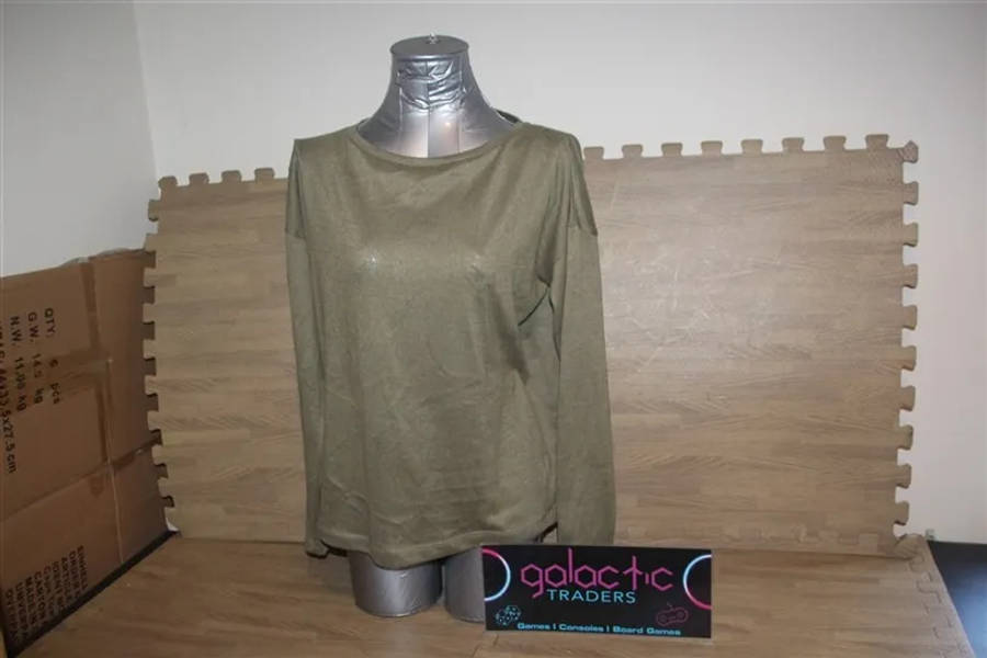 Polyster Dark Green longsleeve top (XS)