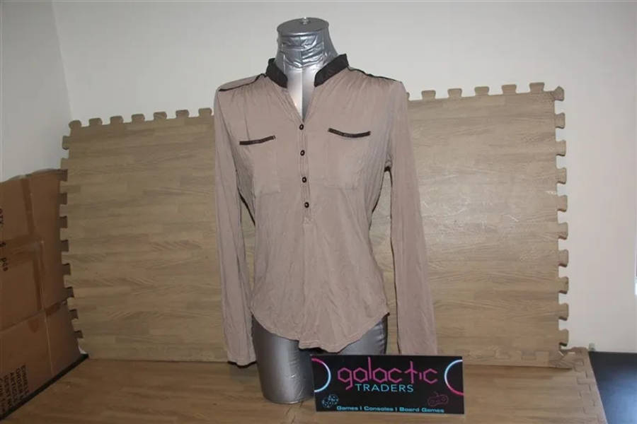 Truworths viscose brown longsleeve top (Size not shown, says 34, seems Large)
