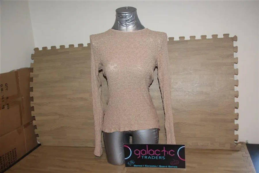 Woolworths viscose brown longsleeve top (Size not shown, says bust 85cm, seems medium)