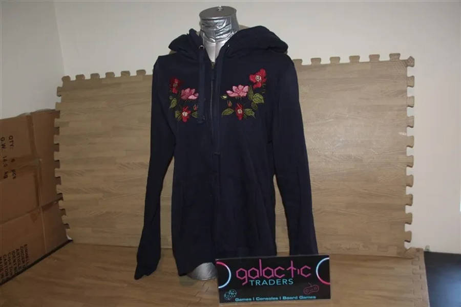 Polyester Blue Flower Hoodie (XXL)