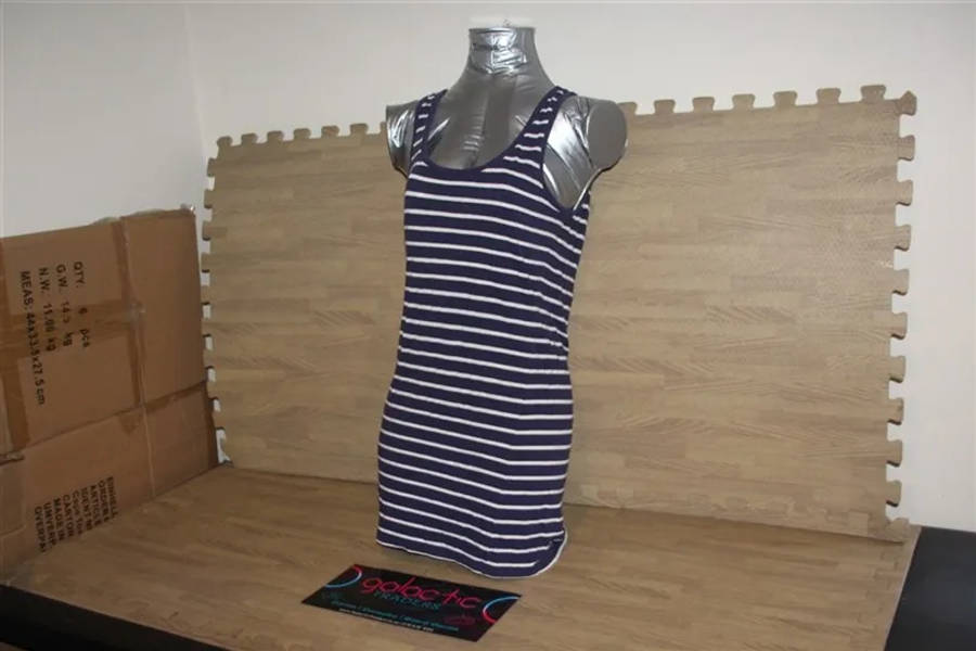 Cotton black and white striped tanktop, Size say 12, looks medium
