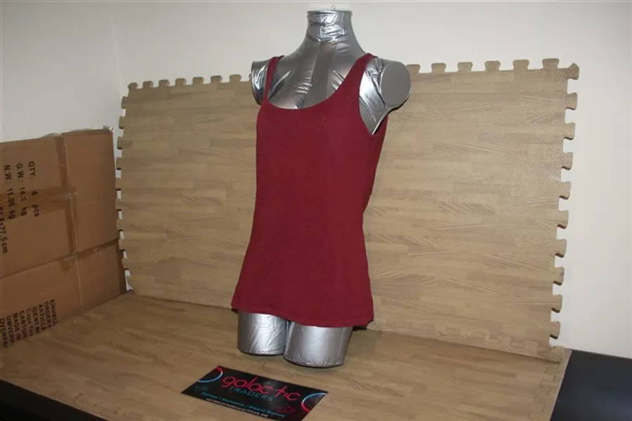 Cotton dark red tank top, Size Medium