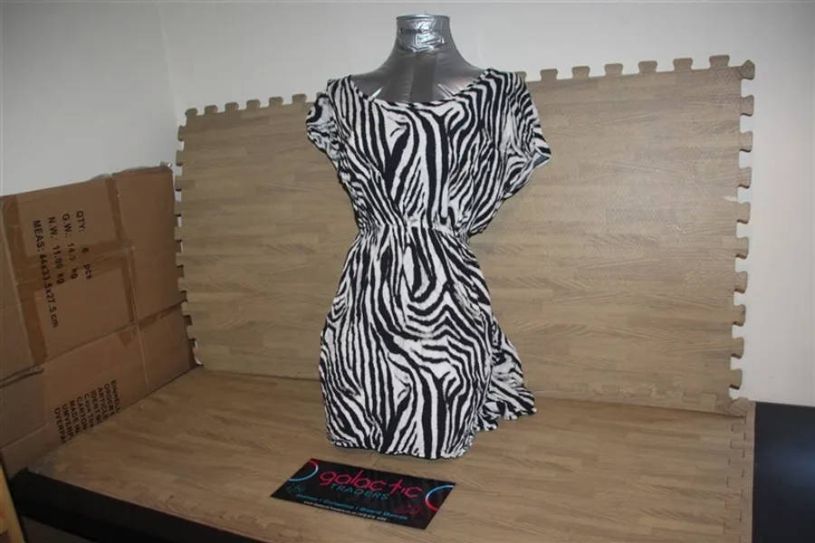 Cotton Zebra print cross-over shirt, Size Large