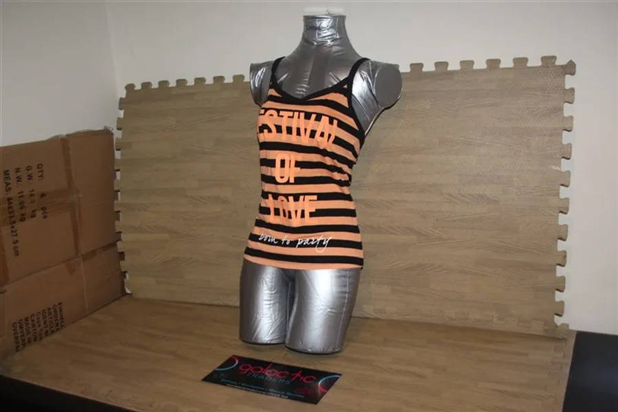 Woolworths cotton orange and black striped tank top, size XS, bust size 77-84cm