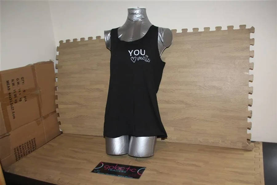 Cotton Black tank top, Size Small