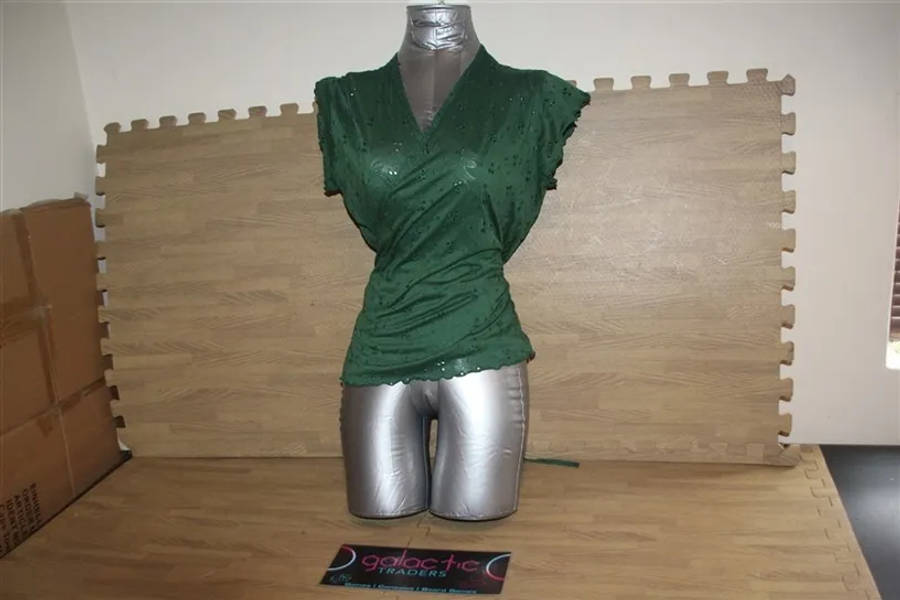 Woolworths Dark green cotton crossover shirt, says size 14, seems medium