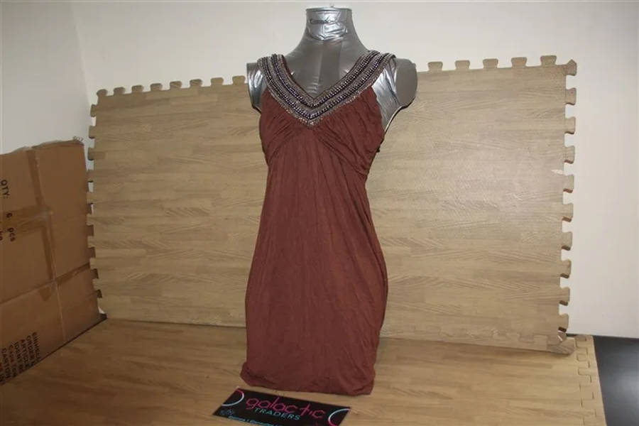 Apple-Red cotton brown dress, size Medium