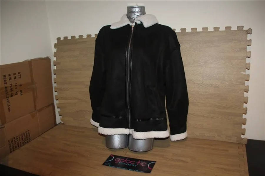 Polyester heavy black jacket, size Medium