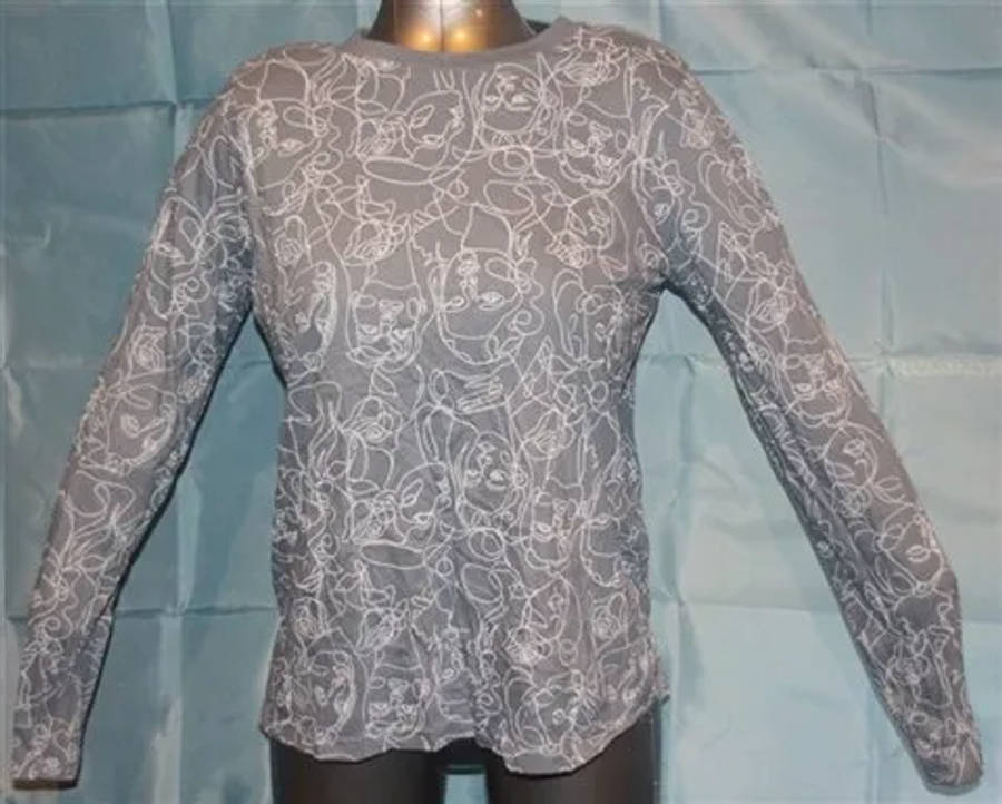 Long Sleeved 100% Cotton Abstract Picasso Faces Shirt Size Medium (M)