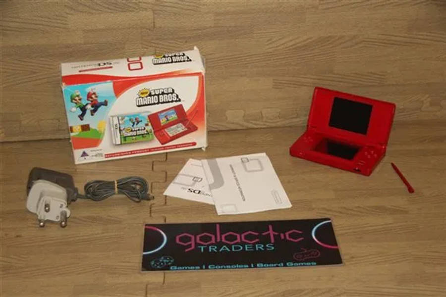 Red DS Lite New Super Mario Bros Limited Edition Handheld Console