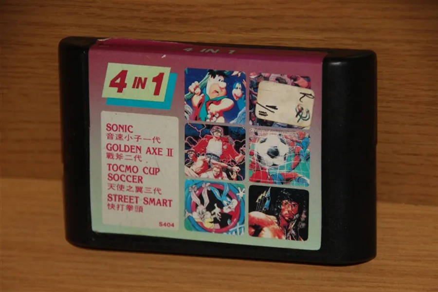 Sega Mega Drive 4 In 1 Game Cartridge, Untested