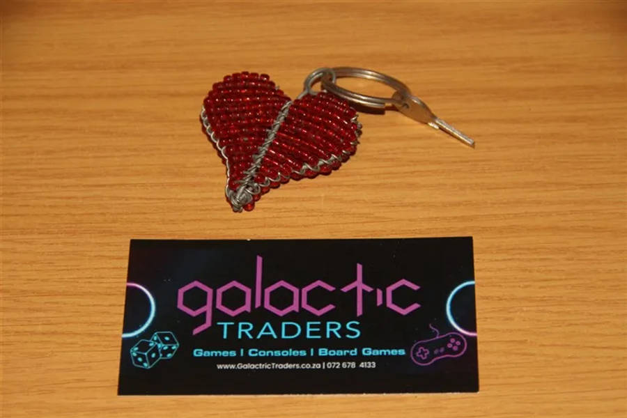 Red Beaded Heart Keychain