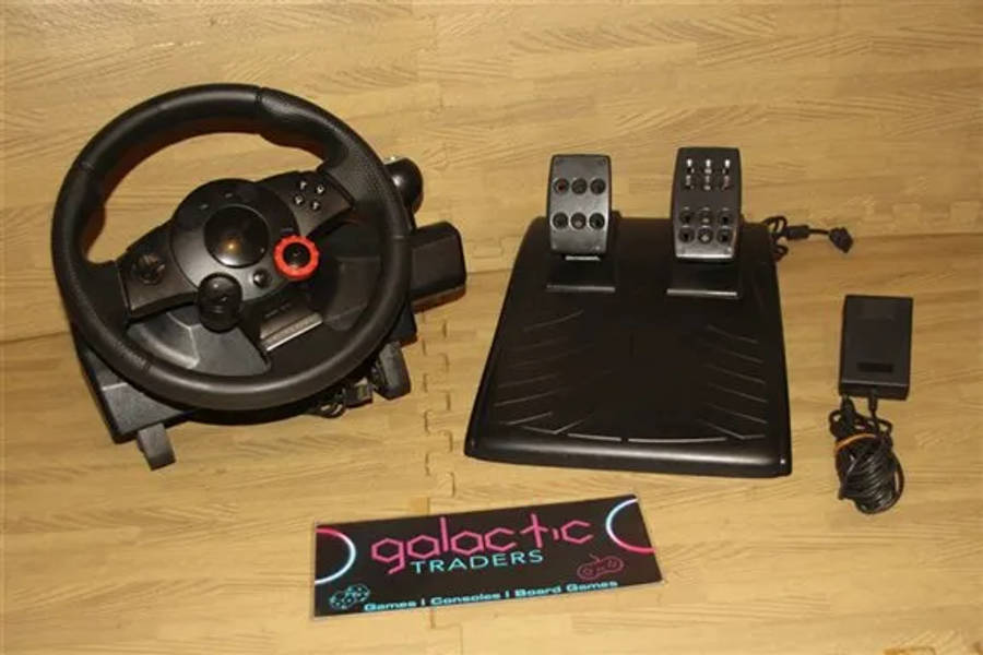 PC, PS2, PS3 Logitech Driving Force GT racing wheel and pedal set, FAULTY