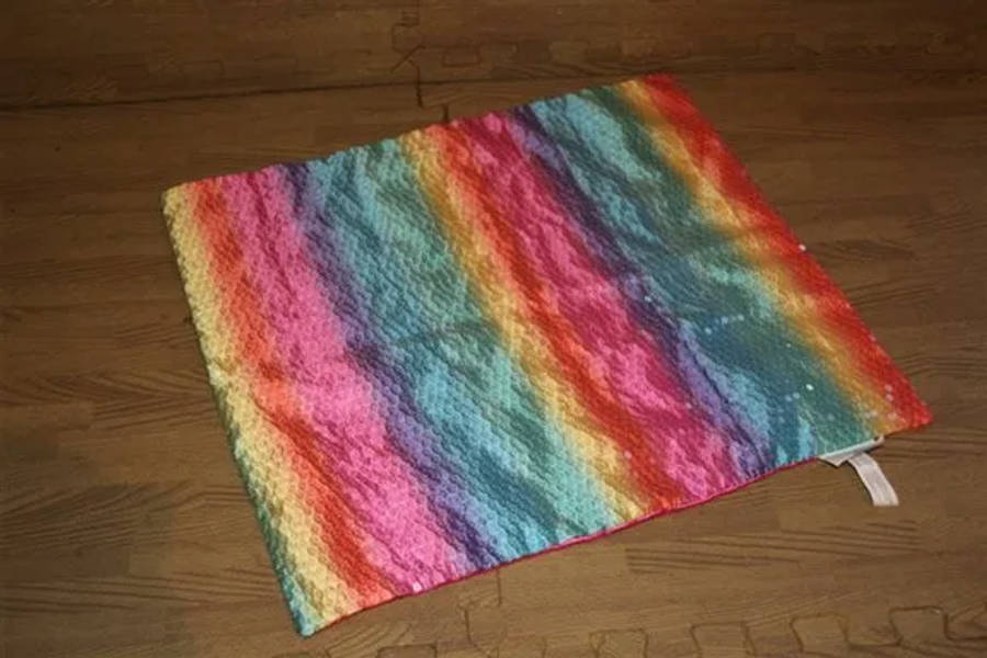 Build-A-Bear Workshop Rainbow Sequin Pillow Case Cover 43.5cm x38.5 cm