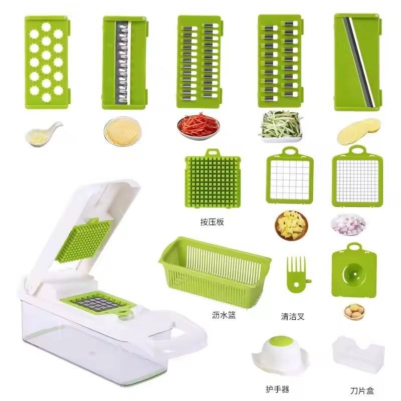 12 in 1 Hand Held Multifunctional Onion Cutter Fruits Slicer Potatoes Peeler Manual Vegetable Cho...