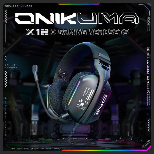ONIKUMA X12 RGB Wired Gaming Headset