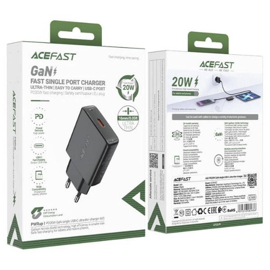ACEFAST Fast Charge Wall Charger A65 PD20W GaN