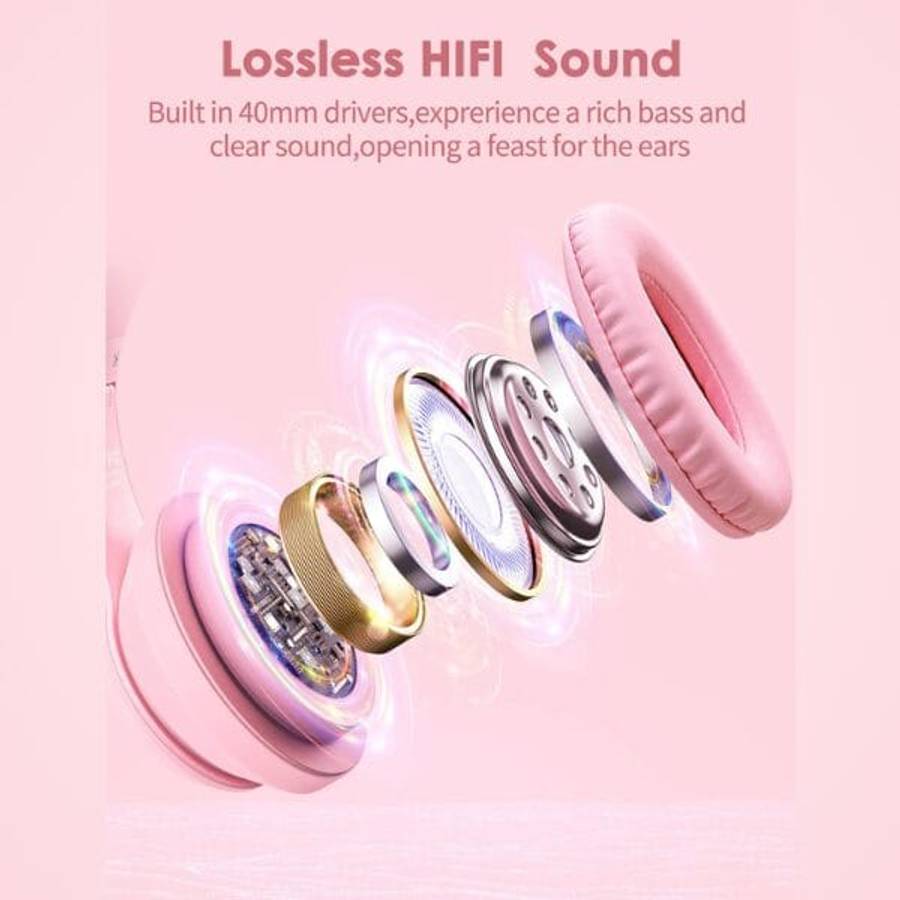 Onikuma B90 RGB Cat Ear Bluetooth 5.0 Wireless Gaming Headset