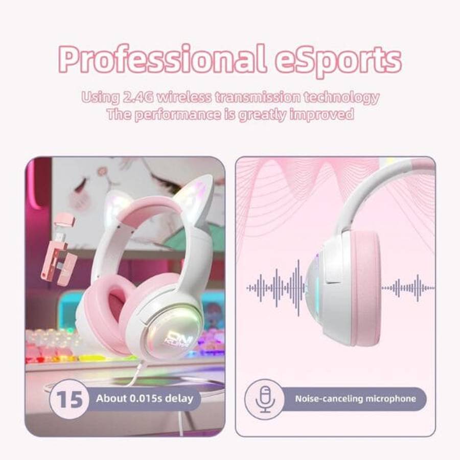 ONIKUMA GT838 Cat Ear Wireless Gaming Headset