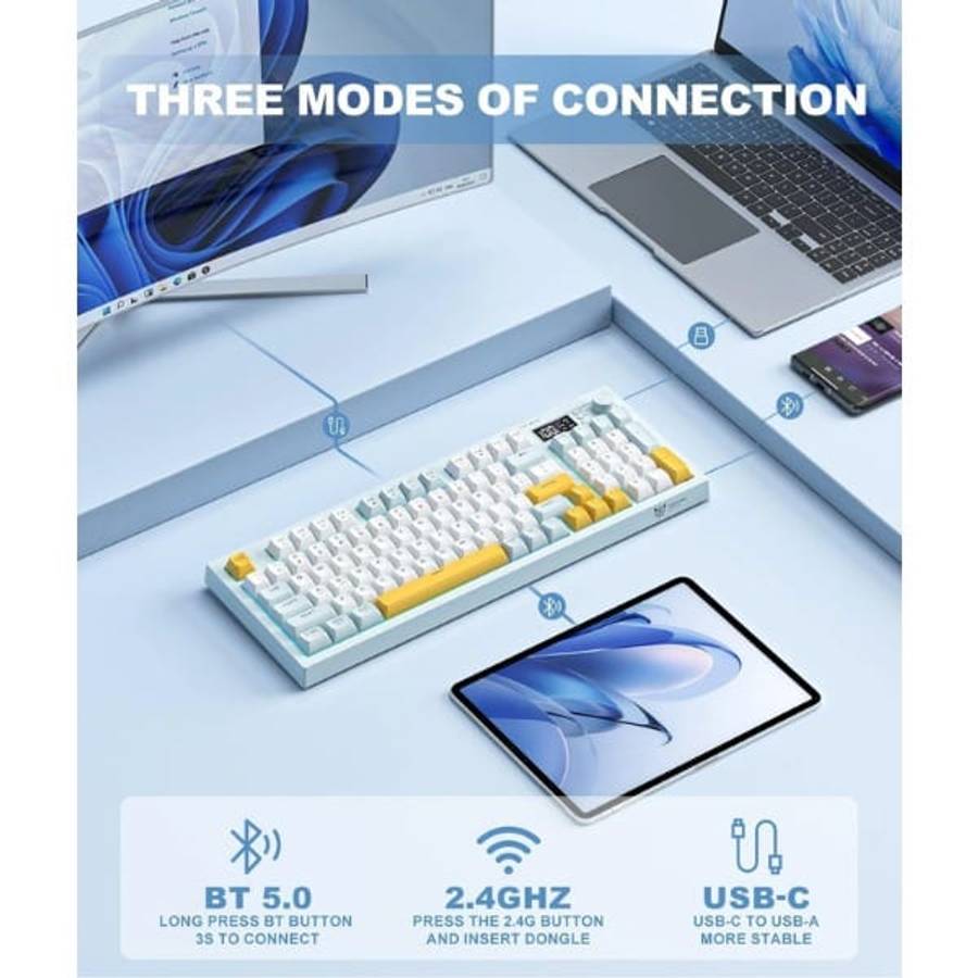 Onikuma G80 Tri Mode Wireless Gaming Keyboard